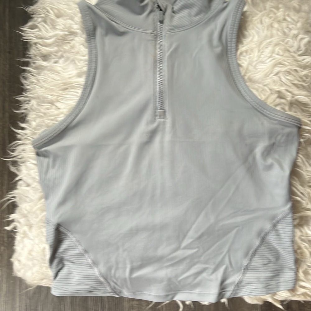 Lululemon Rib Zip-Front Cropped Run Tank Top - Picture 3 of 5